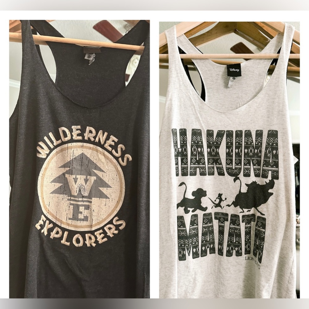 2 tanks Women’s girls tops Disney Lion King Pixar Up size XL shirt Hakuna Matata